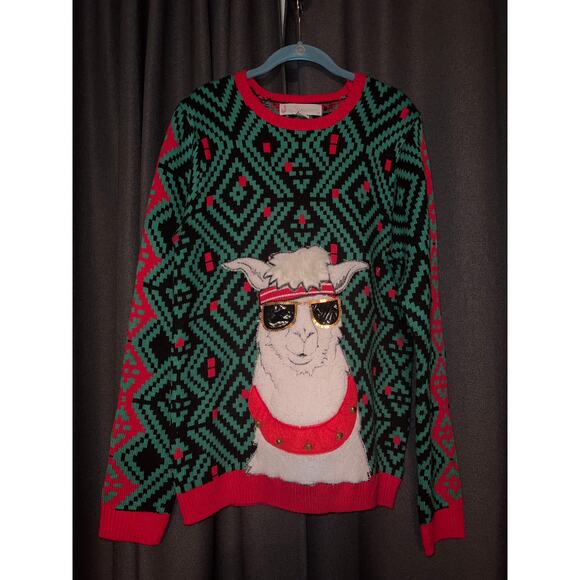 Ugly Christmas Sweater Xmas Size Medium Llama - Picture 1 of 3